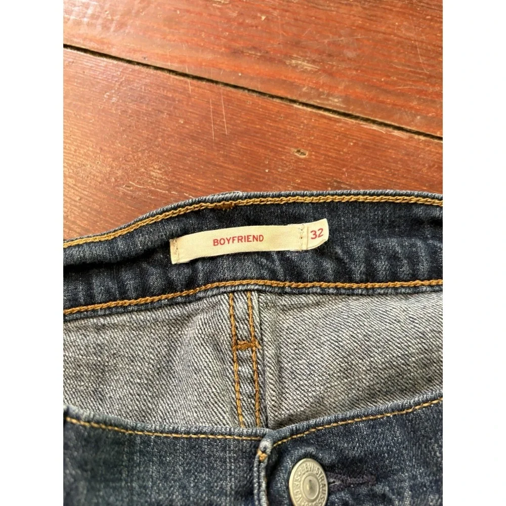 Levis Boyfriend Jeans Womens 32x25 Blue Stretch Denim
